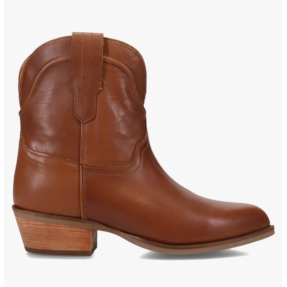 Dingo Seguaro Round Toe Cowboy Booties Womens Brown Casual Boots Size 7